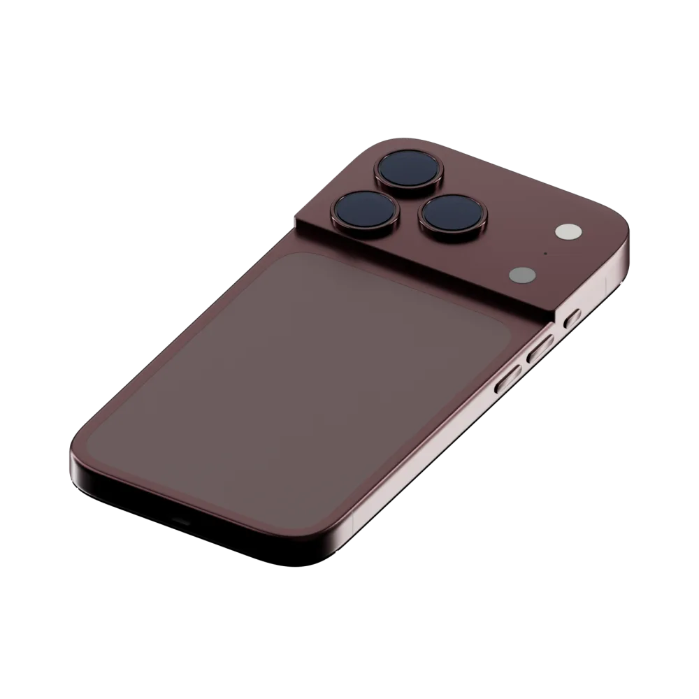 The back of a burgundy iPhone 18 Pro with nothing attached
